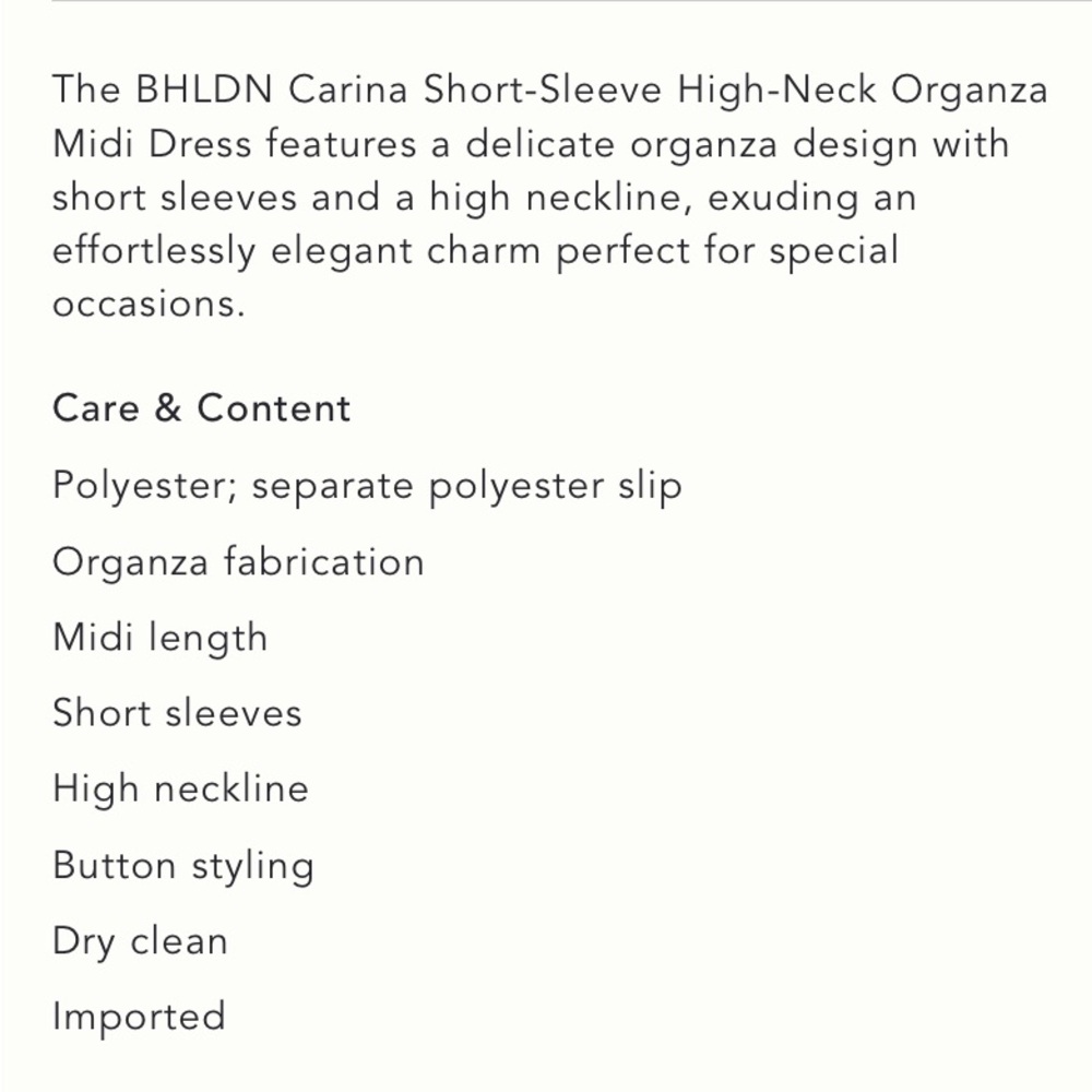 BHLDN Carina Short-Sleeve Organza Dress - Picture 4 of 7